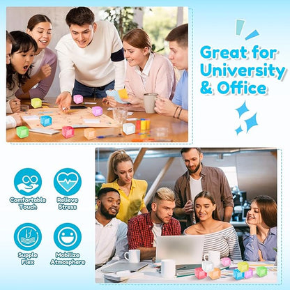 Simgoing 96 Pcs Mini Ice Cube Stress Balls Bulk Fidget Squeeze Square Ball Stress Relief Sensory Playthings Ice Cube for Adults Birthday Valentines Gifts Party Favor Prize Bags Box Filling, 8 Colors