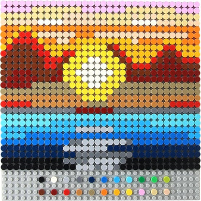 Feleph Custom 1×1 Round Flat Tiles 2200PCS Bricks MOC Parts and Pieces, 22 Colors Bulk Studs Building Accessories for Smooth Surface, Mosaics and Pixel Art Toy Dots Compatible with Major Brands 98138