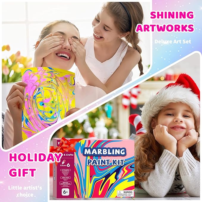 Water Marbling Paint for Kids, Easter Basket Stuffers,Birthday Gifts for Kids 3+ Years Old,Arts and Crafts for Girls Boys Ages 8-12 6-8 3-5,STEM Science Toys