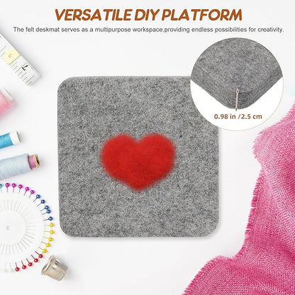 Healifty Thick Wool Needle Felting Pad: Dense Felt Work Mat for DIY Craft Sewing Beginners Kids Adults Thick Square Block Workbench Base Board Tool Light Grey 6 X 6 X 1 Inch