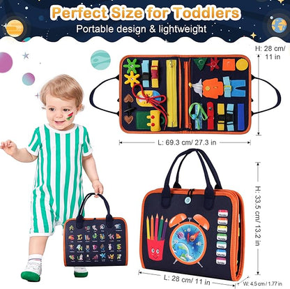 Toddler Busy Board Montessori Toys: for Toddlers 1-3 Year Old Educational Activity Book Sensory Board Travel Toy Ages 3-4 3-5 Learning Fine Motor Skills Preschool Quiet Book Gift for Boys Girls Kids