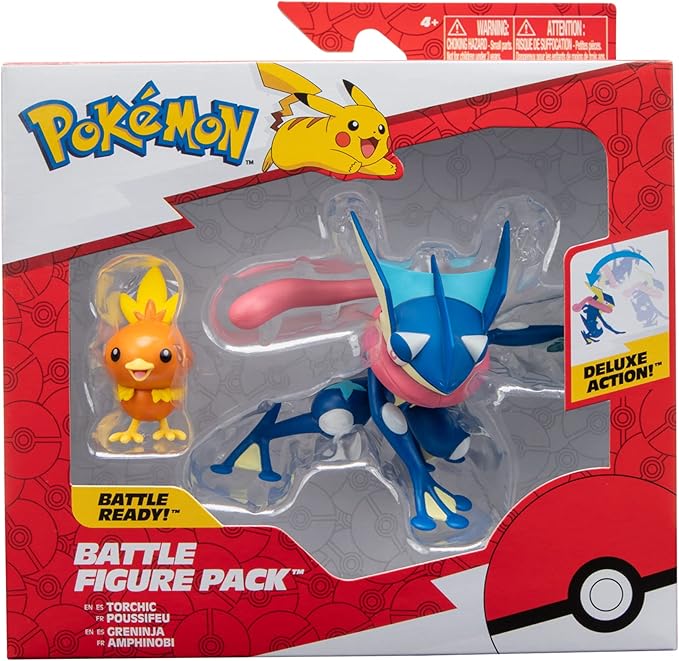 Pokémon Battle Figure 2 Pack - Features 4.5-Inch Greninja and 2-Inch Torchic Battle Figures with Accessory - Amazon Exclusive