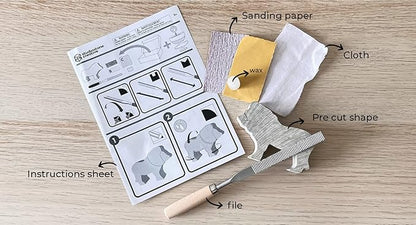 STUDIOSTONE CREATIVE DIY Arts & Crafts Carving Kit Kids Adults Wolf Sculpture Soapstone