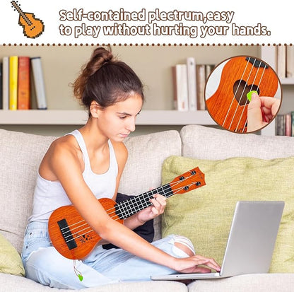 Kids Toy Classical Ukulele,17 Inch 4 Strings Guitar Ukulele Musical Toy,Educational Guitar Toy for Toddlers and Preschoolers