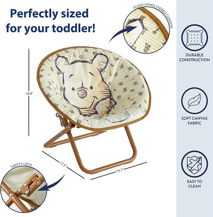 Idea Nuova Disney Winnie The Pooh Toddler 19" Folding Saucer™ Chair, Ages 3+