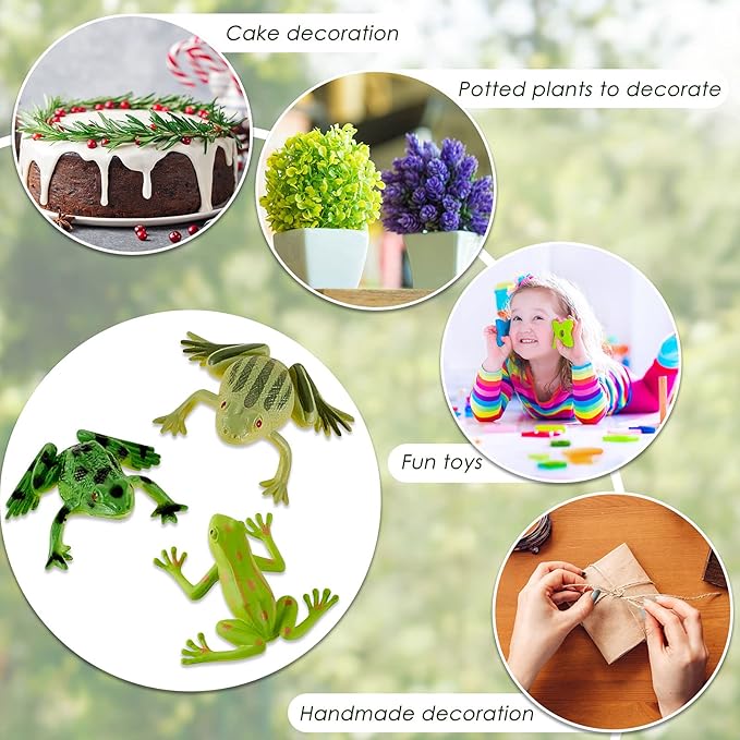 12 Pieces Plastic Frogs Toy Mini Vinyl Realistic Frog Toy Decorations Frogs Fun Rain Forest Character Toys Realistic Frog Figures Lifelike Toy for Crafting Party Supplies Home Decor Game