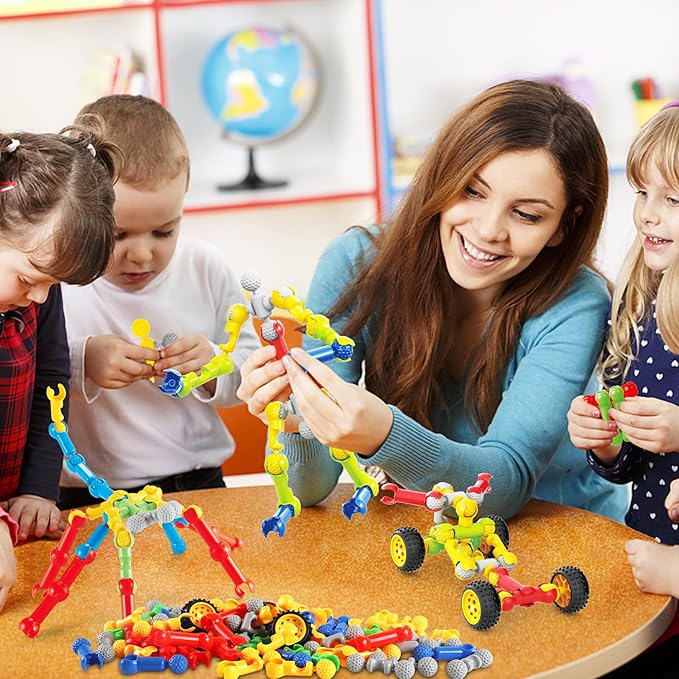 STEM Building Toys for 3 4 5 6 7 8 Year Old Boys Girls, 125 Pcs Stem Toys for 5 Year Old Building Blocks Educational STEM Kit Learning Creative Toys for 3-5 4-8 5-7 6-8 Kids, Birthday Gifts for Kids