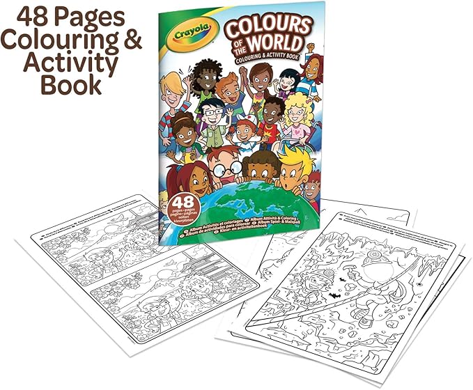 CRAYOLA Colours of The World - Set of 24 Wax Pencils, 24 Felt-Tip Pens, 24 Multicultural Pencils and 1 Album