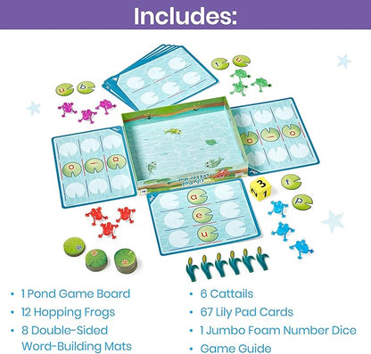 hand2mind Lily Pad Letter Hop, CVC Word Games, Sight Word Games, Fine Motor Skills Toys, Spelling Games, Word Making Games, Educational Board Games, Family Game Night, Kindergarten Learning Activities