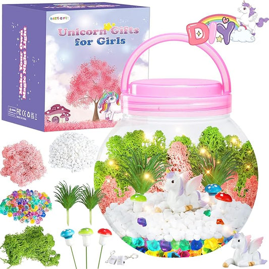 HONGID Unicorn Terrarium Crafts Kit for Girls - Unicorn Craft Kit for Kids,Unicorn Toys for Girls,Kids Christmas Girls Gifts for Teen Girls Age 3+