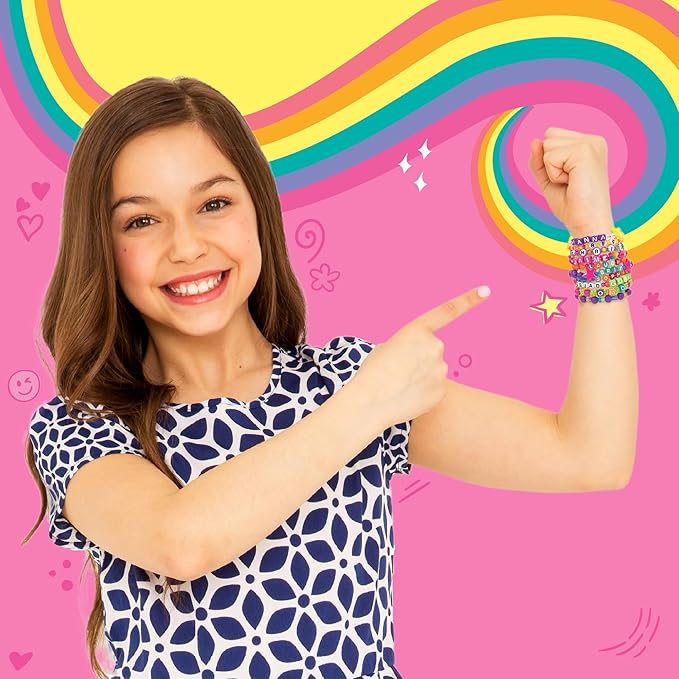 Just My Style Personalized Alphabet Beads, Includes 1000+ Charms & Beads, Makes Over 40 Pieces of Jewelry, Great Bead Kit, Fun Bracelet Making Kit