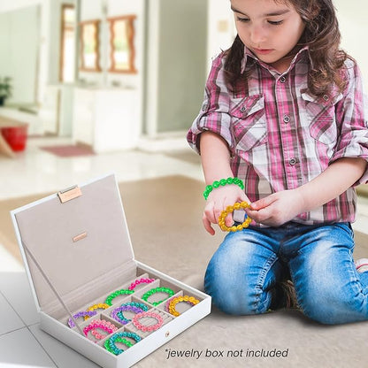 ArtCreativity Bead Bracelets for Kids- 12 Pack- Toy Jewelry Wristbands for Girls- Assorted Colors- Cute Birthday Favors, Party Decorations and Giveaways, Goody Bag Fillers, Dress Up Accessories