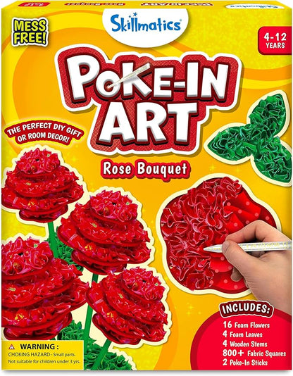 Skillmatics Art & Craft Activity - Poke-in Art Rose Bouquet, Mess-Free Art for Kids, Craft Kits, DIY Activity, Valentine's Day Gifts for Girls & Boys Ages 4, 5, 6, 7, 8, 9, 10, 11, 12