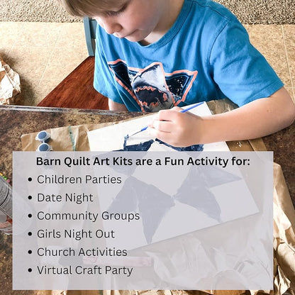 Star Barn Quilt Craft Kit for Adults, DIY Wooden Block Pattern, Wood Engraved Stencil Blanket Blocklet (9 inches, Milky Way)