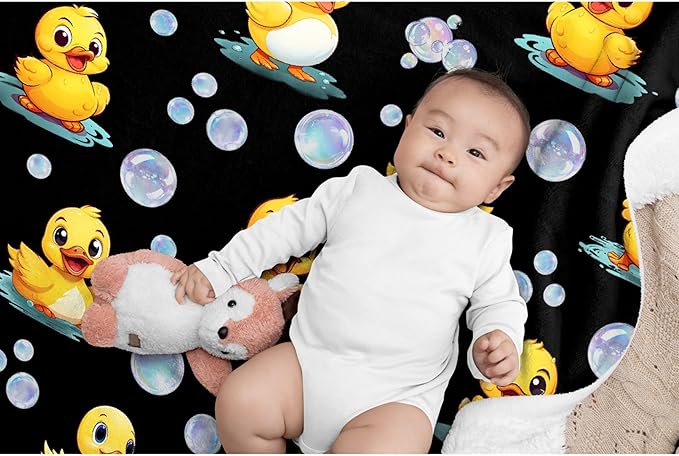 Aparajita Ducks Blanket Adult Duck Blanket Kids Funny Blanket Suitable for Living Room Bedroom Bed Sofa Crib Couch Chair Outdoor All Season Items That Yellow Duck Lovers Will Love 50"x40"for Kid