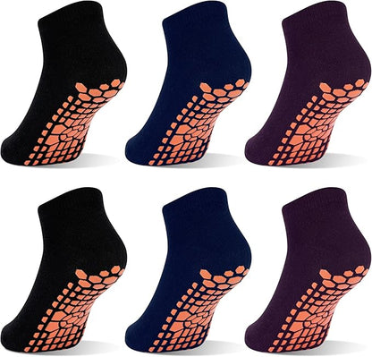 GRPSKCOS Boys Grip Socks 6 Pairs Kids Grip Socks Trampoline Sock Anti-Skid Ankle Sticky Sock for 2-13 Years Boys Girls