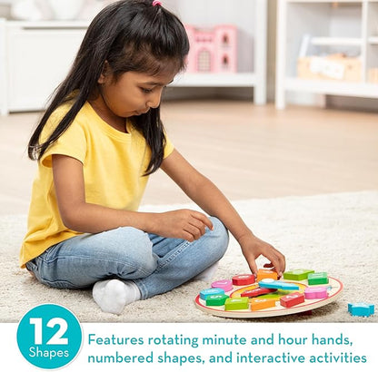 Melissa & Doug Shape Sorting Clock - Wooden Educational Toy