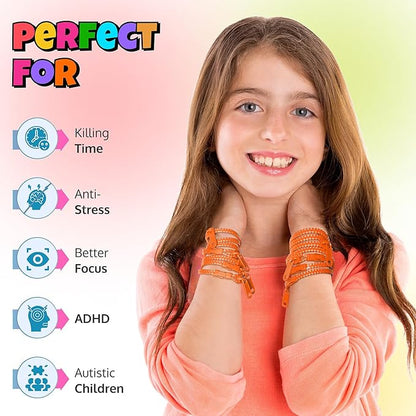 UpBrands 12-Pack Orange 7-Inch Zipper Bracelets – Spooky and Fun Fidget Party Favors for Halloween, Bulk Sensory Toys for Kids, and Festive Accessories for National Color Day