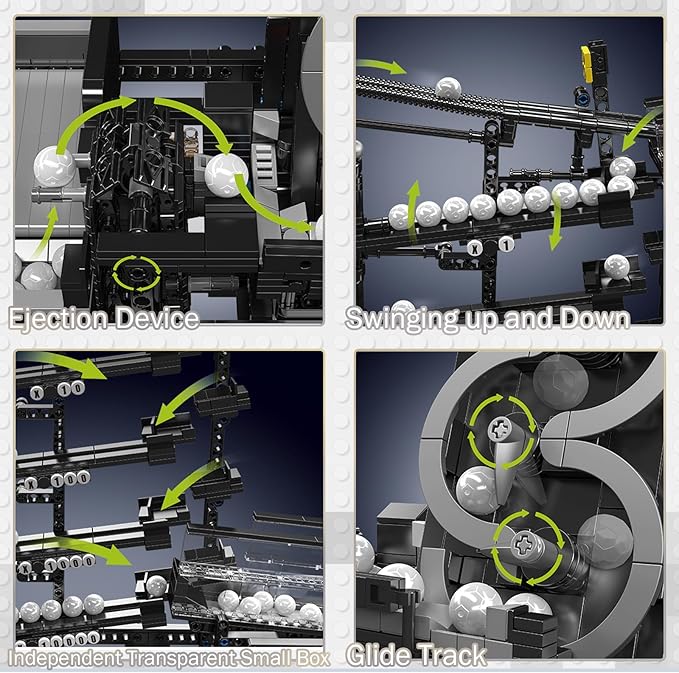 JMBricklayer Roller Coaster Building Set 70147, Marble Run Model Building Blocks Toys, 2066 Pcs Marble Maze STEM Toy Building Kit with Motor, Creative Gifts Toys for 14+ Teens & Adults
