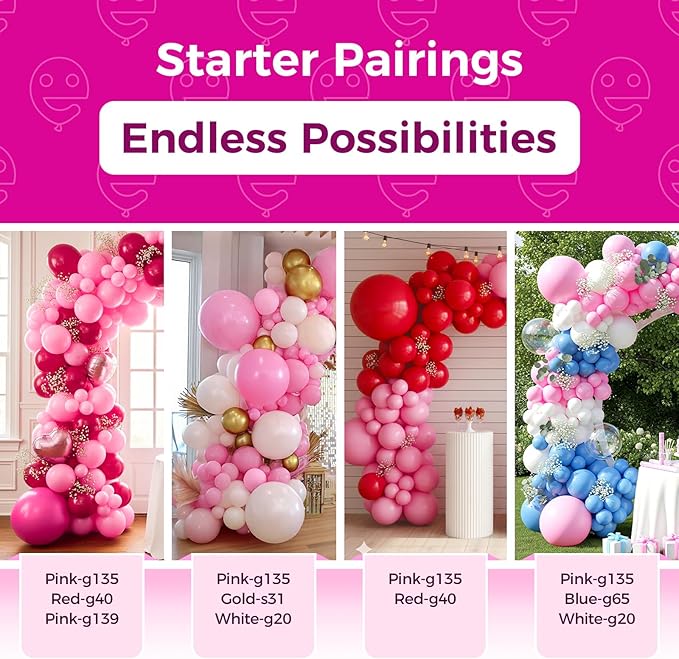 Bezente Pink Balloons Latex Party Balloons - 100 Pack 12 inch Round Helium Pink Balloons for Valentine's Day Princess Bachelorette Birthday Wedding Bridal Shower Party Decoration
