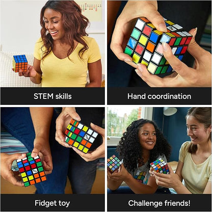 Rubik’s Cube, The Official 4x4 Rubik's Cube Classic Color-Matching Puzzle, Twisting Fidget Toy, Challenging Brain Teaser & Sensory Puzzle for Adults, Teens, & Kids, for Ages 8 & Up