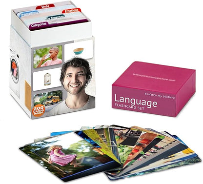 Language Flash Cards Set: Feelings and Emotions, Prepositions, Verbs, Categories & Go Togethers | Vocabulary Builder | Speech Therapy Materials | Autism Learning Materials | ESL Teaching Materials