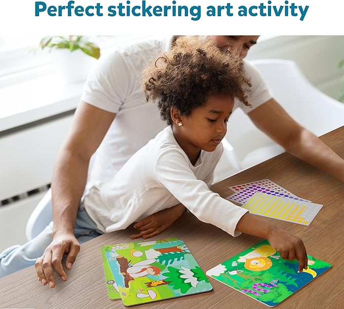 Skillmatics Art Activity - Dot It Animals, No Mess Sticker Art for Kids, Craft Kits, DIY Activity, Gifts for Boys & Girls Ages 3, 4, 5, 6, 7, Travel Toys for Toddlers