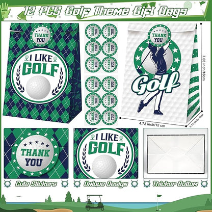 Erweicet Golf Party Favor 72 PCS Golf Theme Slap Bracelet DIY Stickers Temopory Tattoos Keychains Plastic Straws Gift Bags for Golf Birthday Party Sports Event Goodies Bags Filler