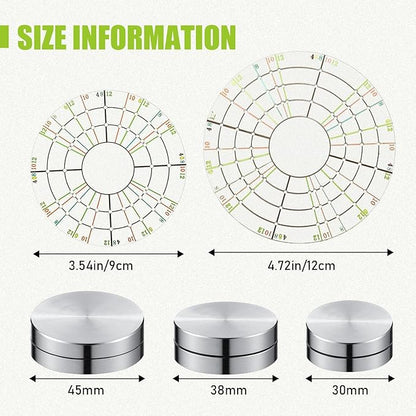 Wonderjune 5 Pcs Ceramic Pottery Trimming Spinner Tools Set 4.72 in/3.54 in Rotary Disc Pottery Wheel Trimmer Tool Clay Tools with 3 Size Metal Pottery Throwing Wheel for Pottery Clay Artist