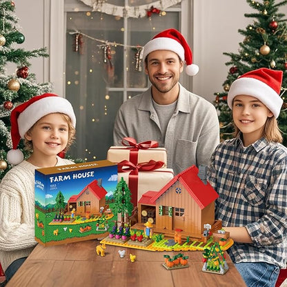 Friends Farm House Building Set Compatible with Lego for Adults, Farm Building Kit with Animals for Boys and Girls Halloween, 845 pcs