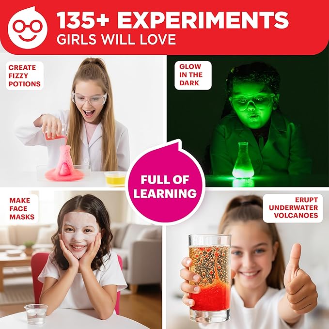 Doctor Jupiter Girls' Science Kit for Kids Ages 8-10-12-14 for 8,9,10+ Year Old Girls | Chemistry Set, STEM Toy Kit with 135+ Experiments | Learning & Educational Projects