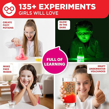 Doctor Jupiter Girls' Science Kit for Kids Ages 8-10-12-14 for 8,9,10+ Year Old Girls | Chemistry Set, STEM Toy Kit with 135+ Experiments | Learning & Educational Projects