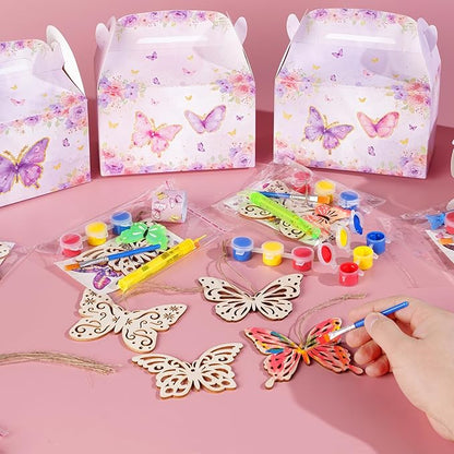 Butterfly Party Favors Birthday Decorations Fairy Themed Birthday Party Supplies for Girls Kid Straw Bubble Wand Slap Bracelet Keychain Gift Prize Goodie Bag Stuffer Classroom Reward