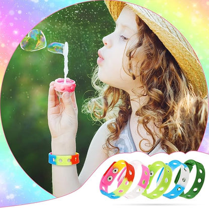 MTLEE 12 Pieces Silicone Wristbands Adjustable Rubber Bracelets Colorful Cute Charm Bracelets with Holes for Shoe Charm Boys Girls Birthday Party Award