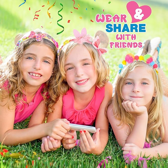Hair Accessories for Girls-Arts and Crafts Gift for Ages 4-9 Year Old Girl,Great 5 Year Old Girl Gift,Headband Making Kit Gifts for 4 5 6 7+Year Old,Girls Toys Stocking Stuffers for Kids