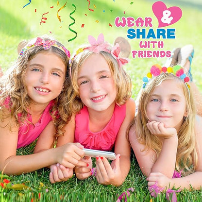 Hair Accessories for Girls-Arts and Crafts Gift for Ages 4-9 Year Old Girl,Great 5 Year Old Girl Gift,Headband Making Kit Gifts for 4 5 6 7+Year Old,Girls Toys Stocking Stuffers for Kids