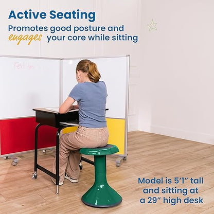 ECR4Kids ACE Active Core Engagement Wobble Stool, 18-Inch Seat Height, Flexible Seating, Green