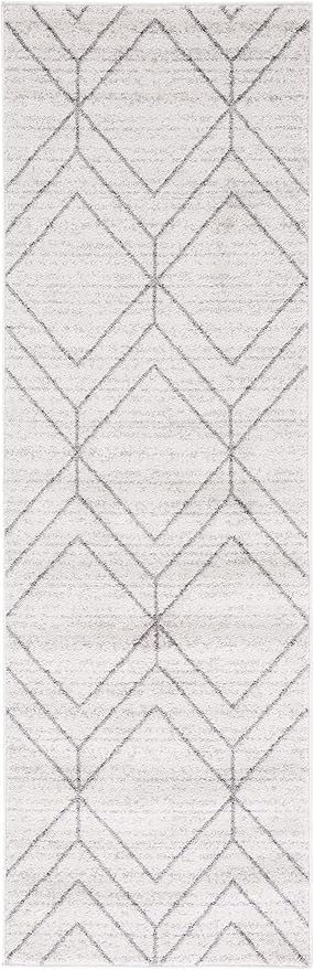 SAFAVIEH Adirondack Collection Runner Rug - 2'6" x 12', Light Grey & Dark Grey, Modern Geometric Design, Non-Shedding & Easy Care, Ideal for High Traffic Areas in Living Room, Bedroom (ADR241G)