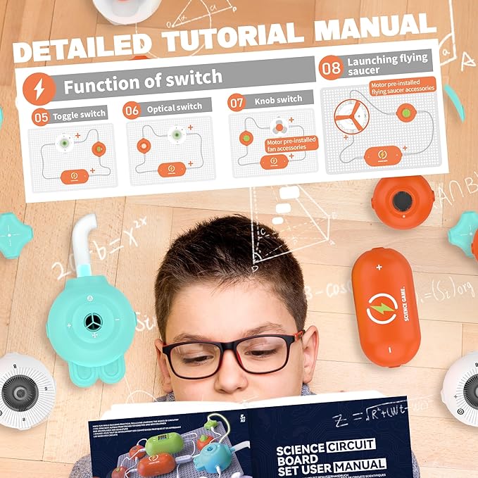 Science Kits for Kids - STEM Kits for Kids, Electronics Exploration Kit, 140+ Projects, 10+ Circuit Parts, STEM Educational Toy Gifts for Kids Boys Girls Ages 3 4 5 6 7 8 9 10 11 12