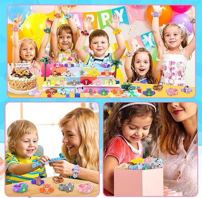 Party Favors for Kids Pop Bracelets 24 PACK Animal Fidget Bracelets,Birthday Gifts,Goodie Bag Stuffers,Carnival Prizes,Classroom Prizes