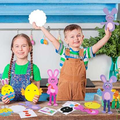 30 Sets Easter Crafts for Kids DIY Easter Bunny Clothespin Craft Eggs Chick Sheep DIY Kits Funny Easter Activities for Kids Home Classroom Easter Spring Party Favor