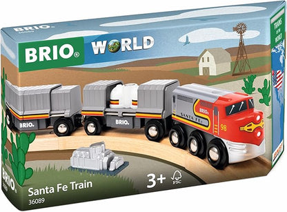 BRIO World – 36089 Trains of The World Santa Fe Train | Wooden Toy Train for Kids Aged 3 Years Up