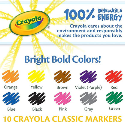Crayola Fine Line Markers Classpack (200ct), Markers for Kids, Teacher Classroom Must Have, Back to School, Bulk Markers For School