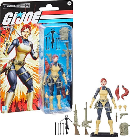 G.I. Joe Classified Series Retro Cardback Scarlett, Collectible 6-Inch Action Figure with 17 Accessories