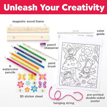 Faber-Castell Paint by Number Fairy Friends Pets - Kids Watercolor Fairies Toys for Ages 6-8+