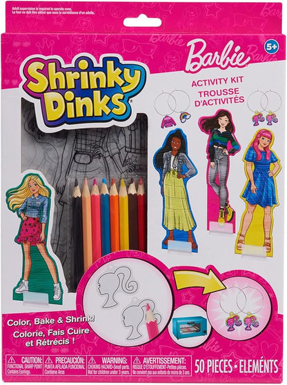 Just Play Barbie Shrinky Dinks Kit and Accessories, 15 Pre-Printed Shrinky Dinks Sheets, Pretend Play, Kids Toys for Ages 5 Up