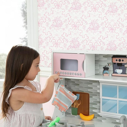 Delta Children Tiny Chef Play Kitchen - Toy Kitchen Playset with Realistic Knobs That Turn/Click, Oven, Sink, Microwave and 15 Pieces of Play Food, Pink