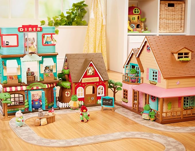 Li’l Woodzeez –Country Kitchen Set – 30Pcs Miniature Dollhouse Furnitures & Accessories – Pretend Play Food – Gift Toy for Kids 3 Years +