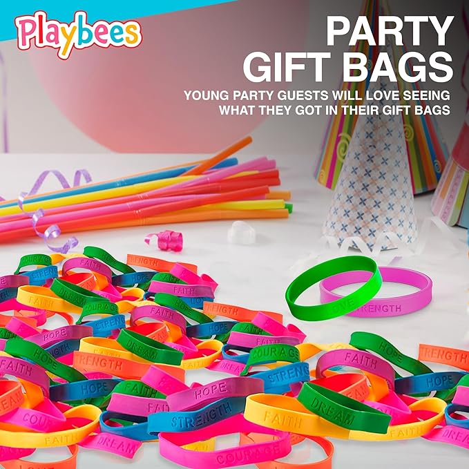 Rubber Bracelets with Sayings Assorted Colors 24-Pack Motivational Sayings Wristbands Unisex Accessories for Women Men Teens Students Graduation Gift Supplies - Party Favor Fashion & Prize