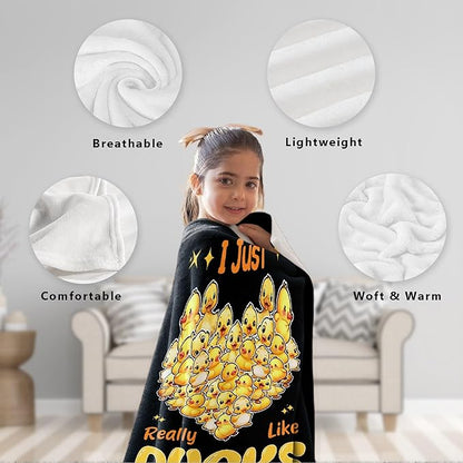 I Just Really Like Ducks Blanket Adult duck Blanket Kids Funny Blanket Suitable for Bedroom bed sofa Crib Couch Chair outdoor All Season Items That Yellow Duck Lovers Will Love 40"x30"for Pets